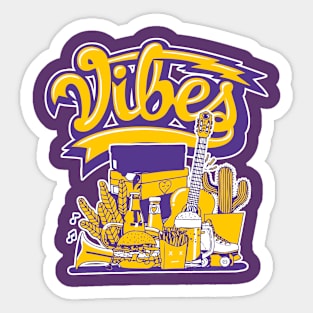 Vibe Court Purple University Gold Sticker